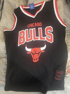 Chicago Bulls Kids' Basketball Jersey Tank Top - Black/Red